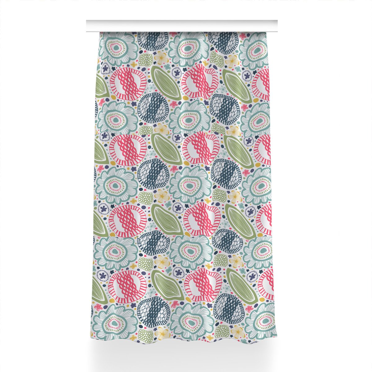 Zasłona z nadrukiem gotowa Kolorowe kwiaty 150x240, Fabricsy