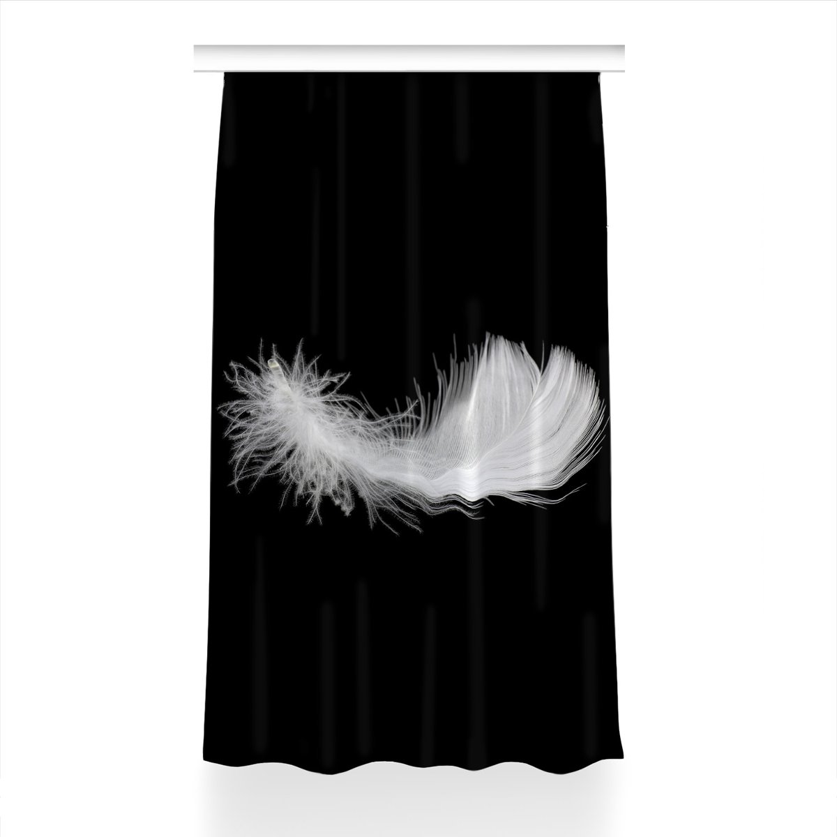 Klasyczna zasłona z nadrukiem 150x240 Białe pióro, Fabricsy