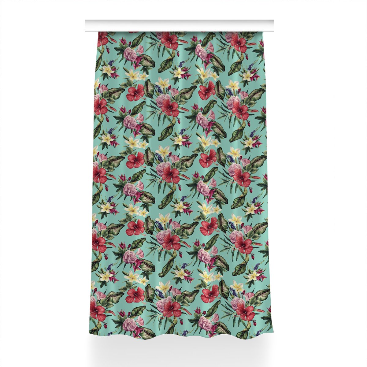 Zasłona z nadrukiem gotowa 150x240 Liście i kwiaty, Fabricsy