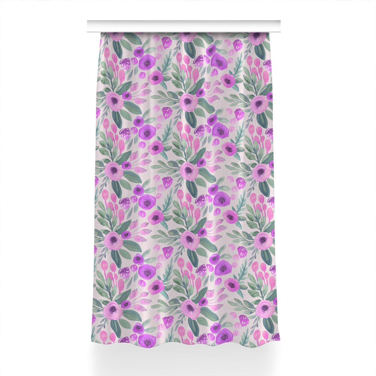 Gotowa zasłona z nadrukiem 150x240 Kwiatowy Wzór, Fabricsy