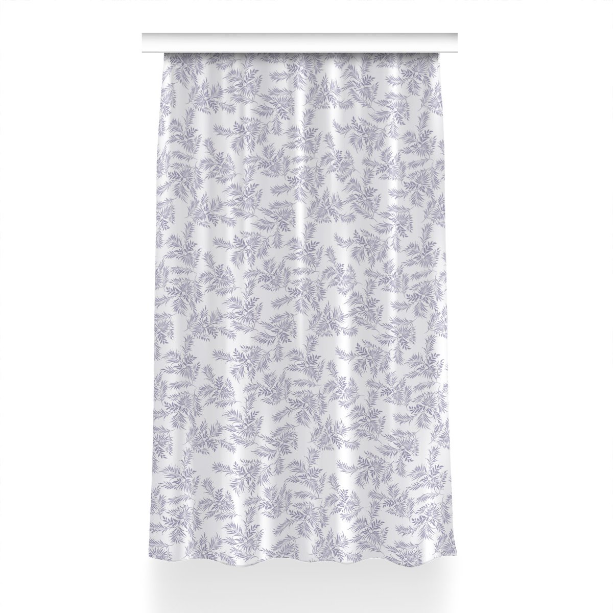 Gotowa zasłona z grafiką wzór 150x240 Szare liście, Fabricsy
