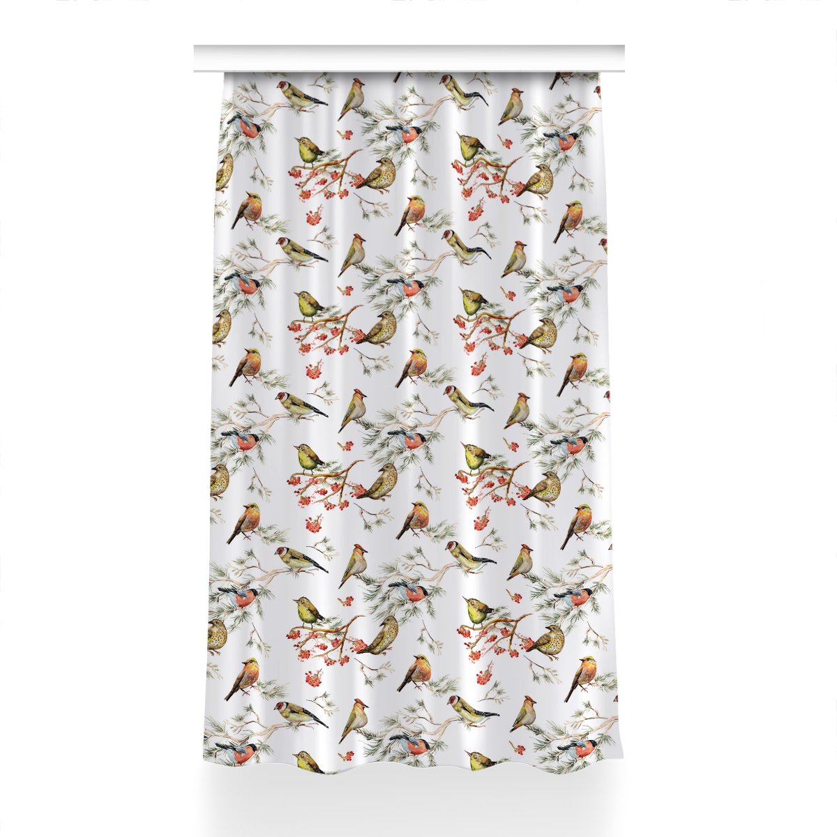 Zasłona z grafiką kolory 150x240 Ptaki na gałęzi, Fabricsy