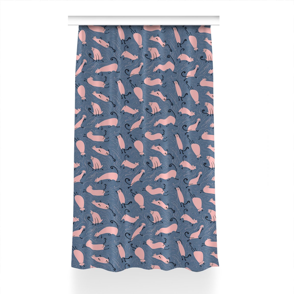 Gotowa zasłona na taśmę 150x240 Koty z kreskówki, Fabricsy