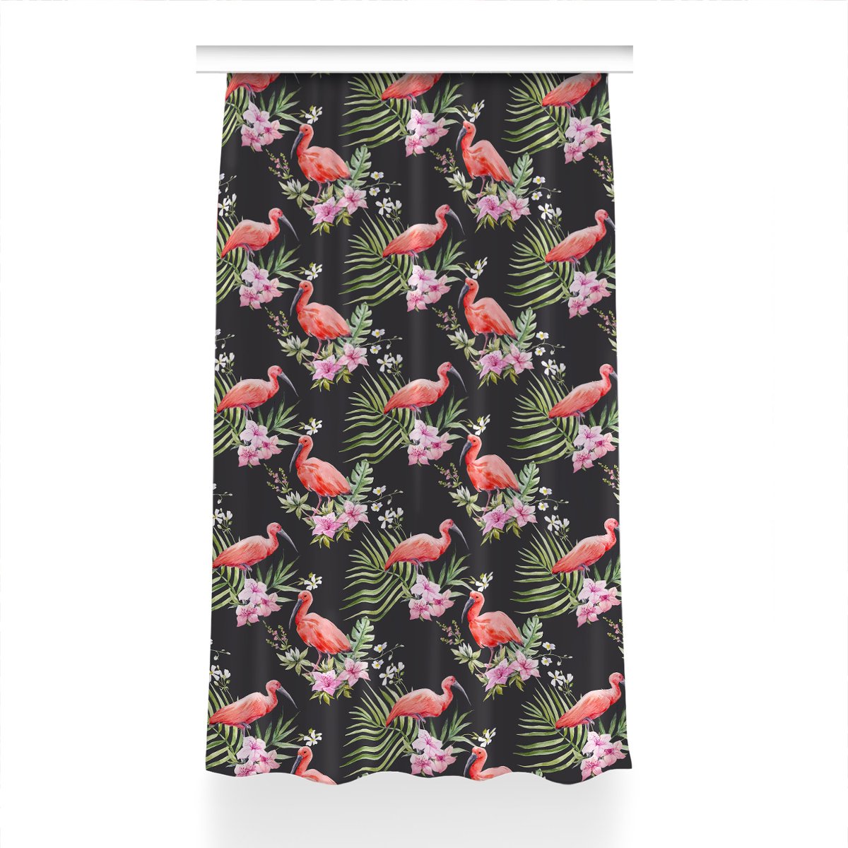 Gotowa zasłona z nadrukiem 150x240 Czarny flaming, Fabricsy