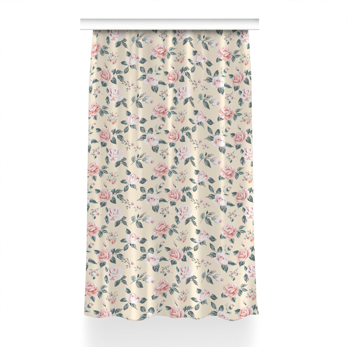 Kolorowa zasłona z nadrukiem 150x240 Vintage Róże, Fabricsy