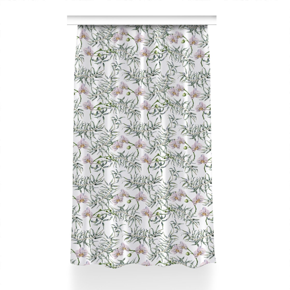 Gotowa zasłona z grafiką 150x240 Różowe orchidee, Fabricsy