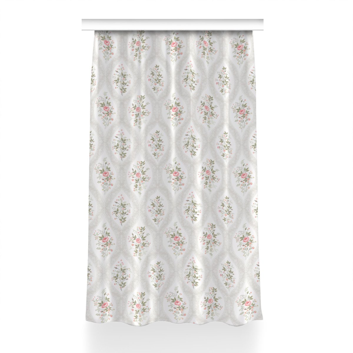 Gotowa zasłona z grafiką wzór 150x240 Retro tapeta, Fabricsy