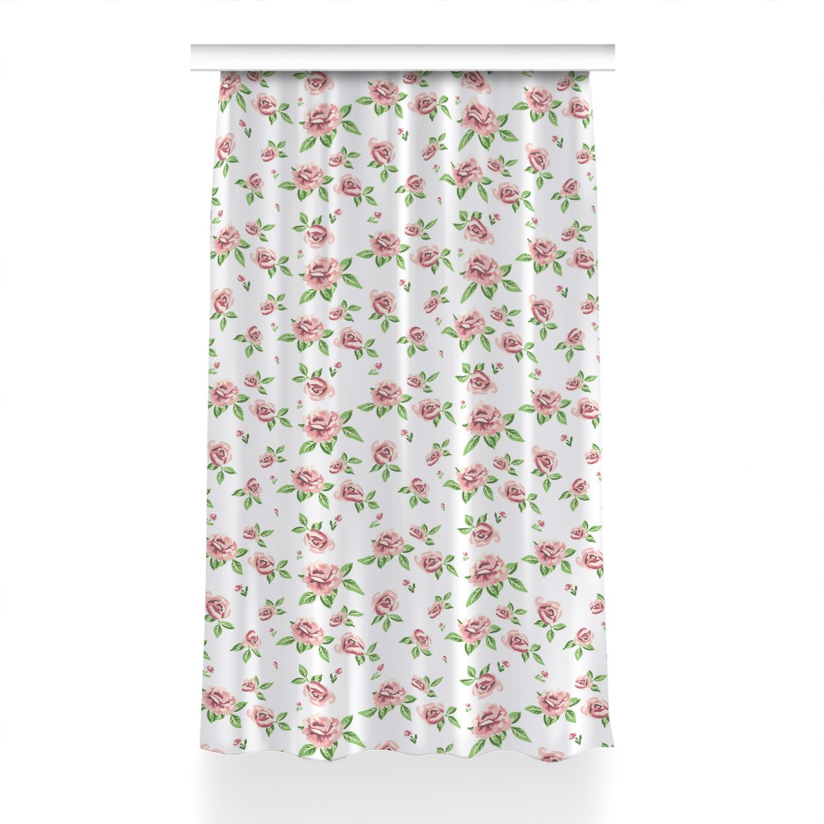 Zasłona z grafiką gotowa 150x240 Pastelowe kwiaty, Fabricsy