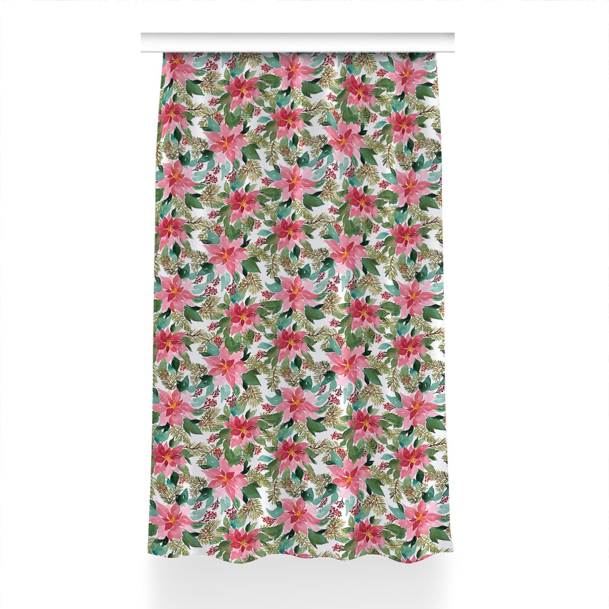 Gotowa zasłona na taśmę 150x240 Czerwone gwiazdy, Fabricsy