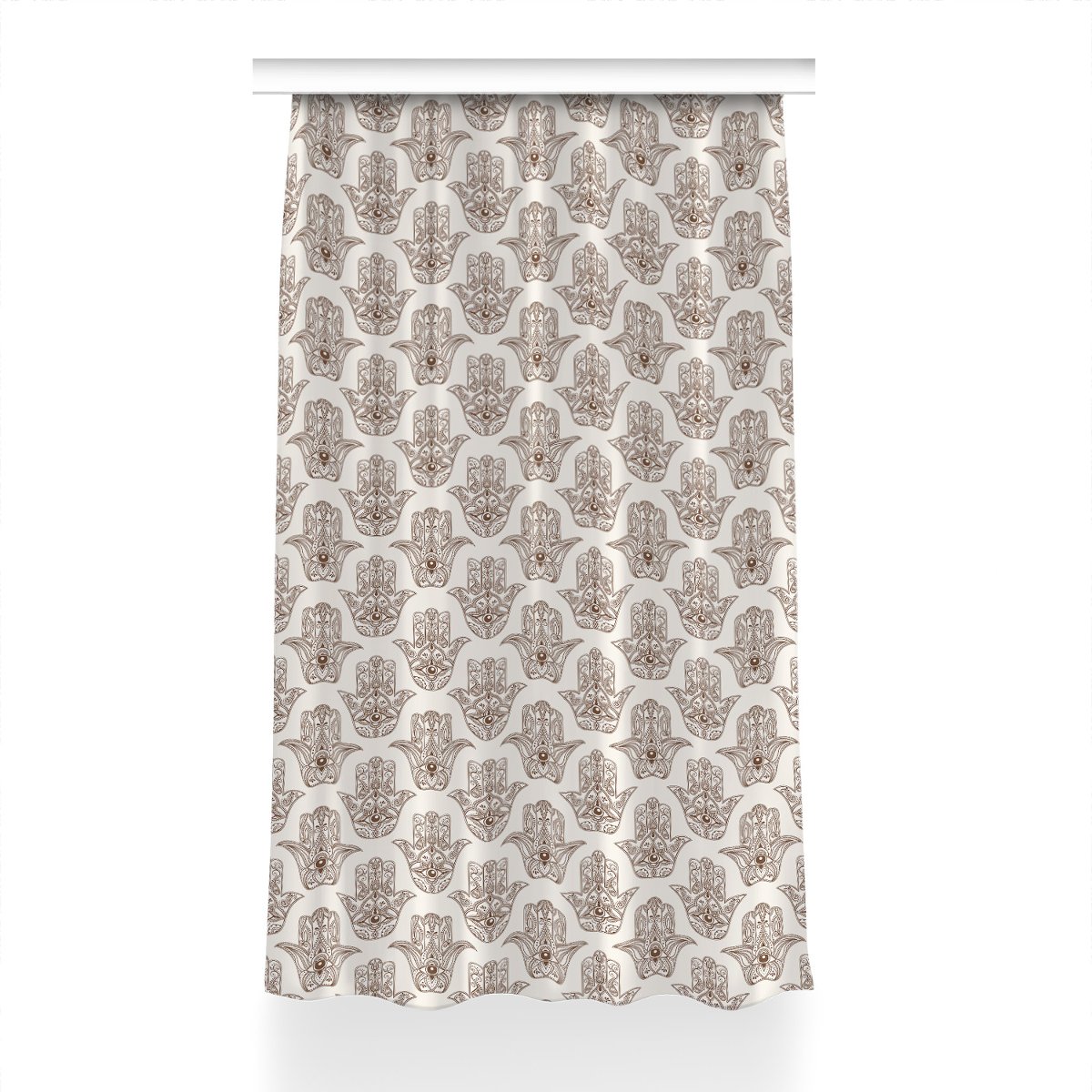 Gotowa zasłona na taśmę 150x240 cm Brązowy symbol, Fabricsy