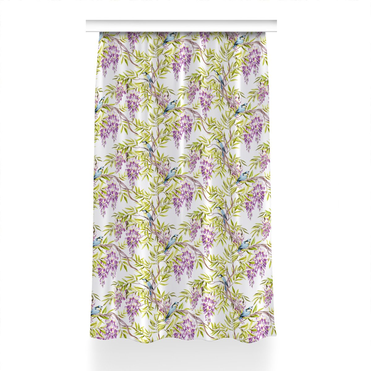 Klasyczna zasłona kolory 150x240 Ptaki na gałęzi, Fabricsy