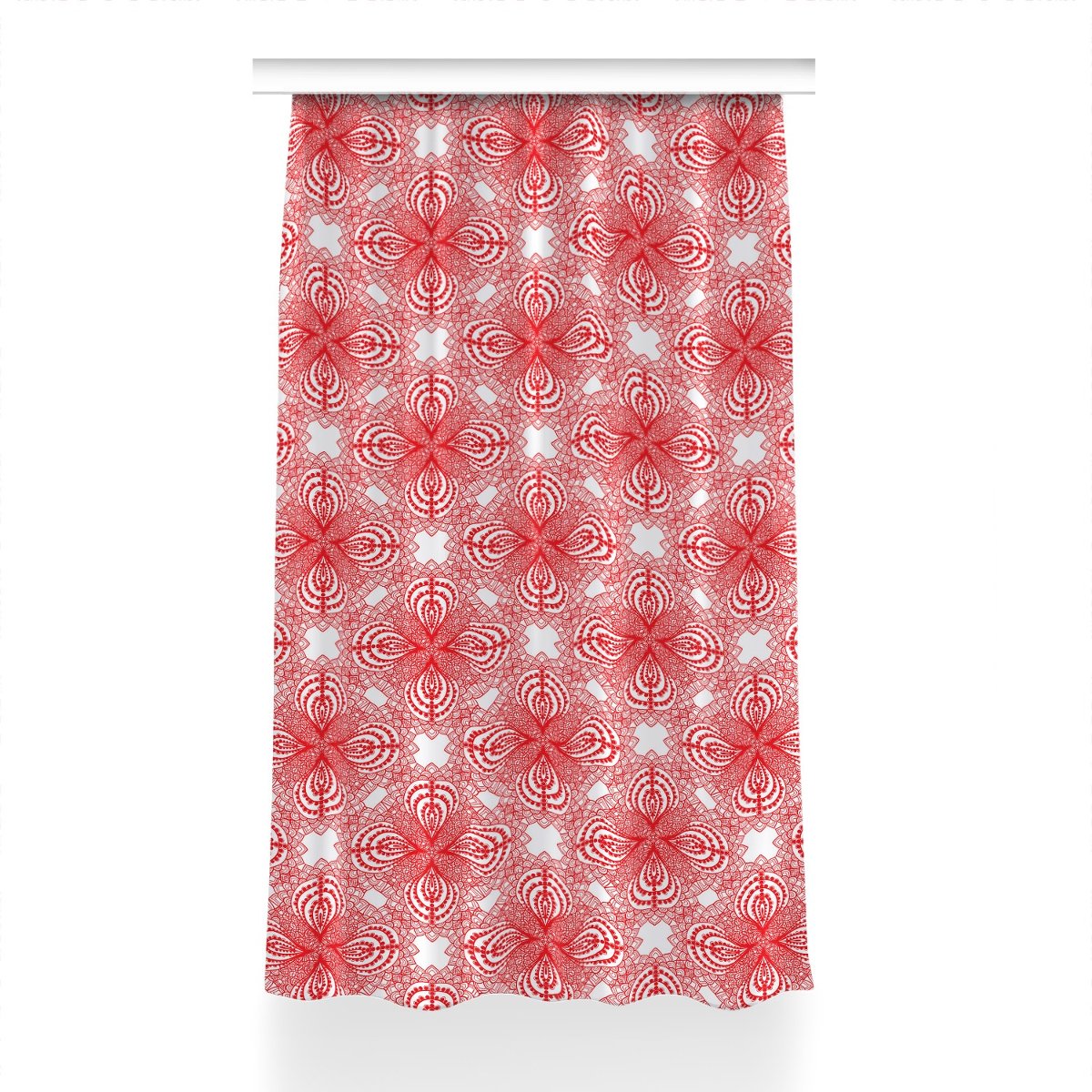 Gotowa zasłona do pokoju 150x240 Czerwona koronka, Fabricsy