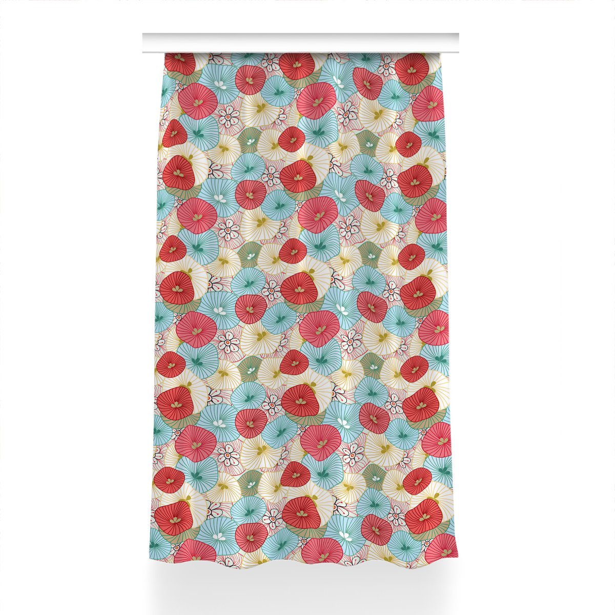 Zasłona klasyczna z grafiką 150x240 Kwiecisty wzór, Fabricsy