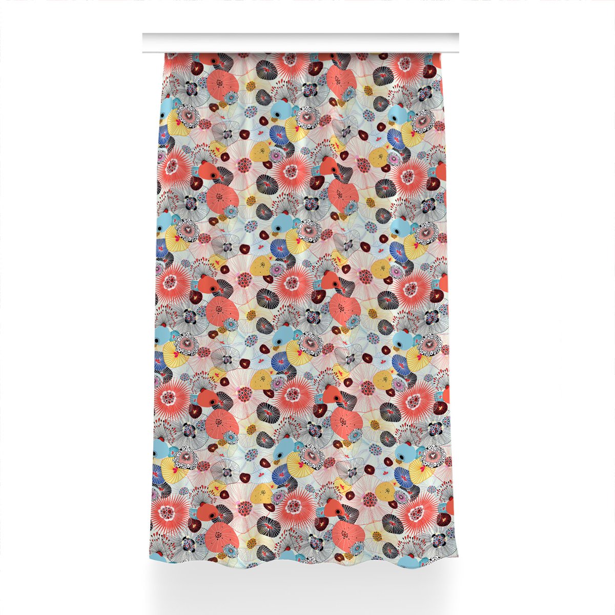 Zasłona klasyczna z grafiką 150x240 Kwiecisty wzór, Fabricsy