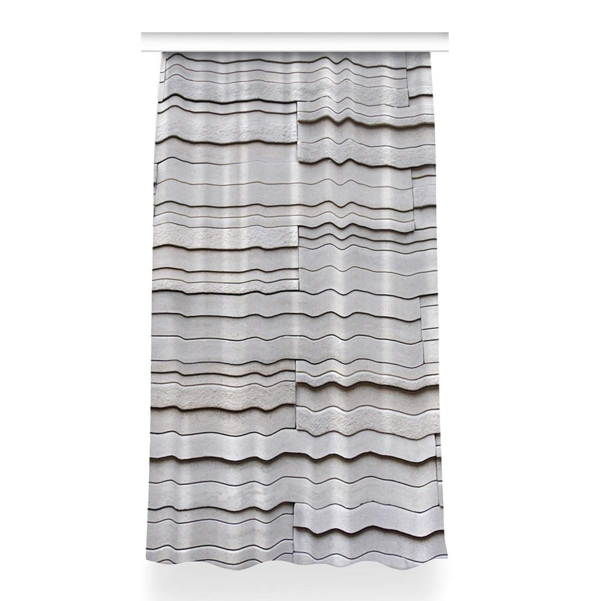 Gotowa zasłona na kółka Białe deski dekor 150x260, Fabricsy