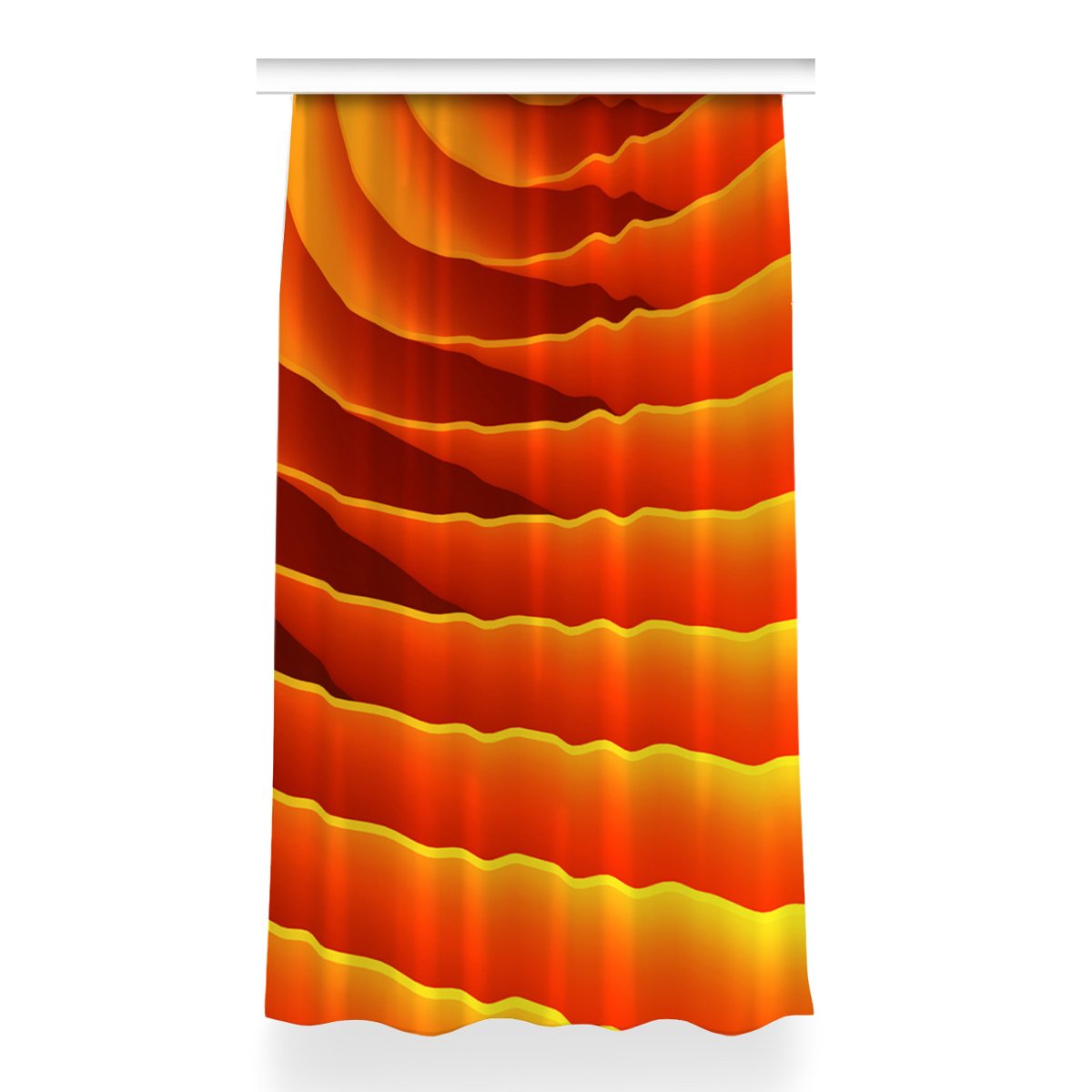 Gotowa zasłona z grafiką Pomarańczowe fale 150x260, Fabricsy