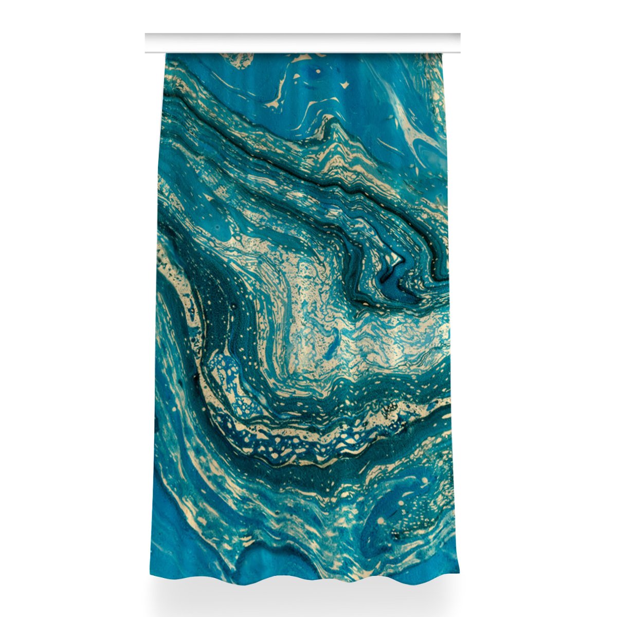 Gotowa zasłona Abstrakcja niebieska wzór 150x260, Fabricsy