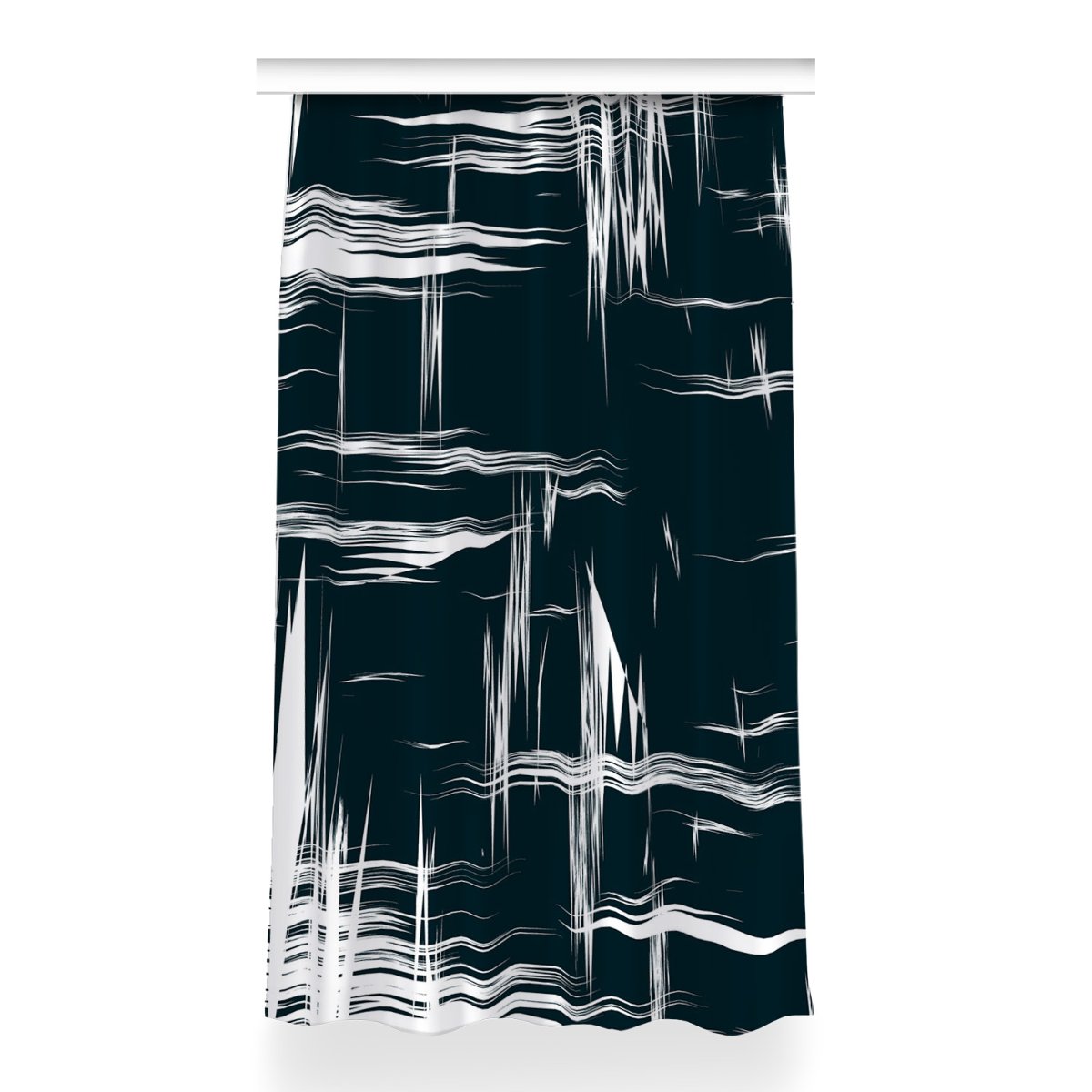 Gotowa zasłona na kółka Białe zadrapania 150x260, Fabricsy