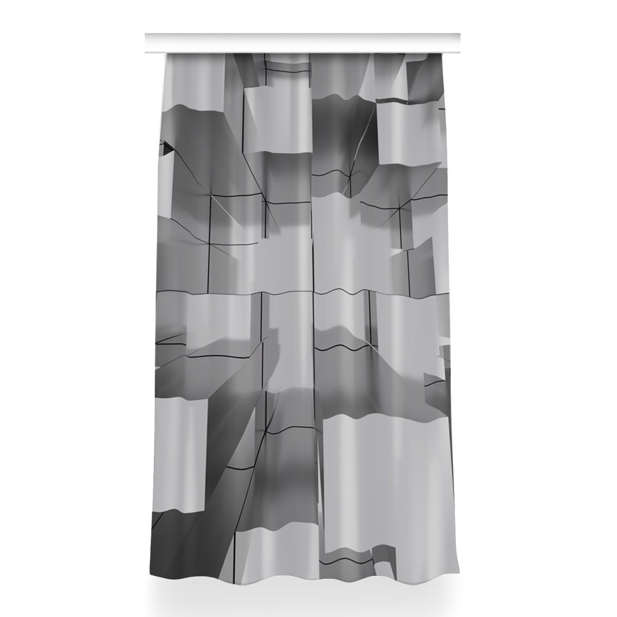 Gotowa zasłona z grafiką Szare kafle wzór 150x260, Fabricsy