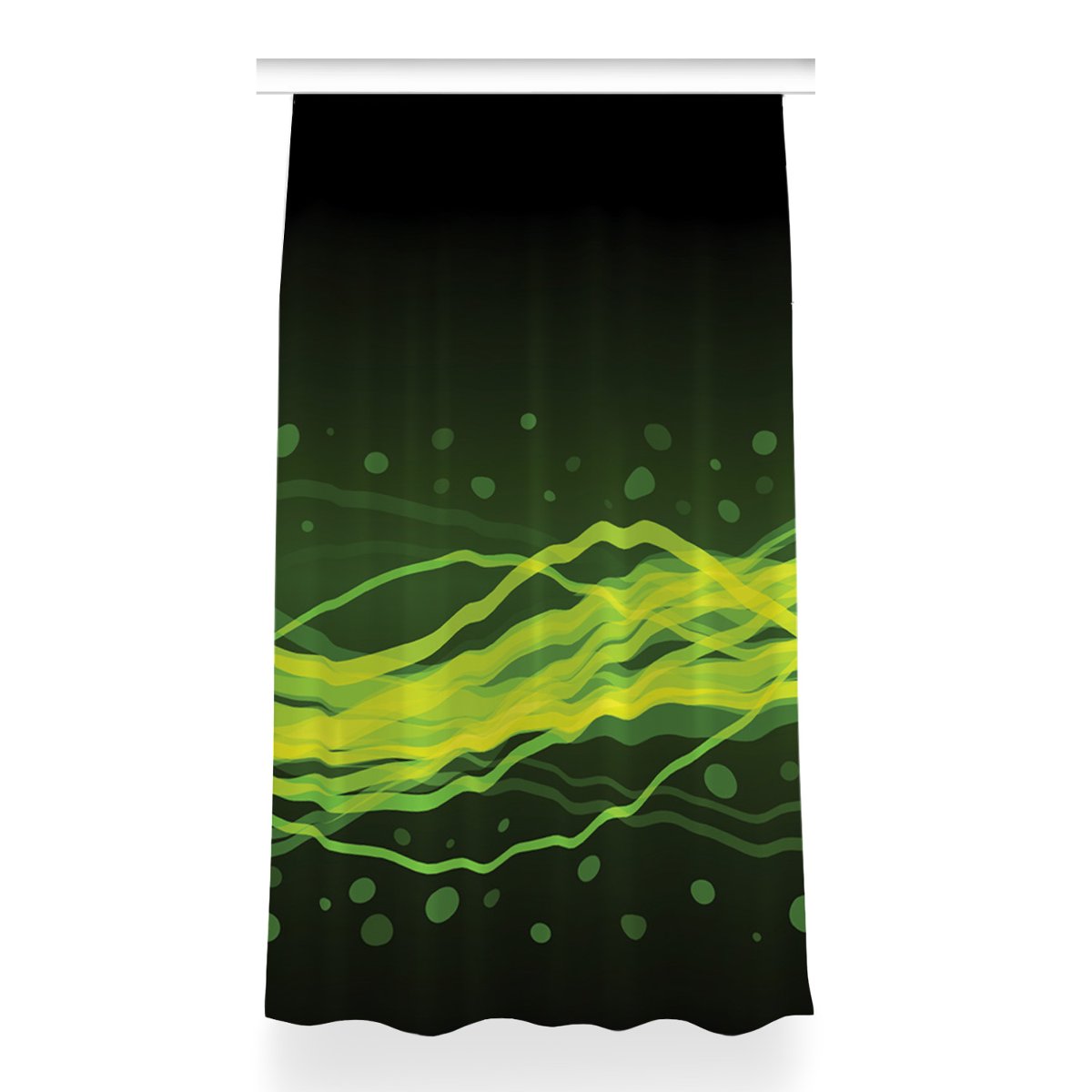 Gotowa zasłona z grafiką Zielone paski 150x260 cm, Fabricsy