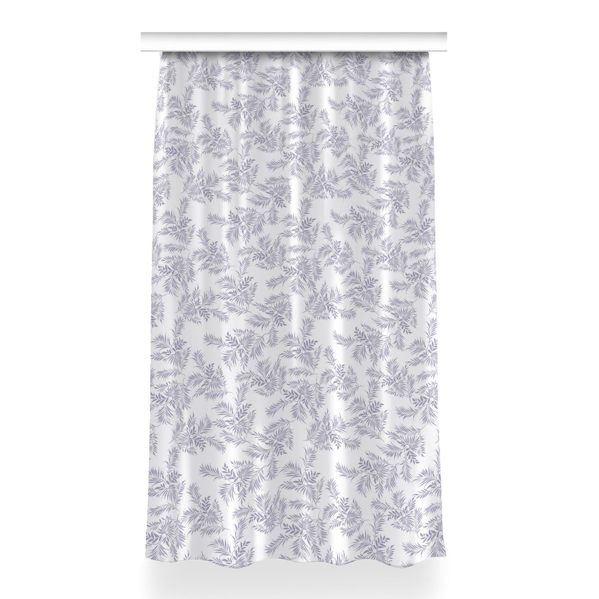 Klasyczna zasłona z nadrukiem Szare liście 150x260, Fabricsy