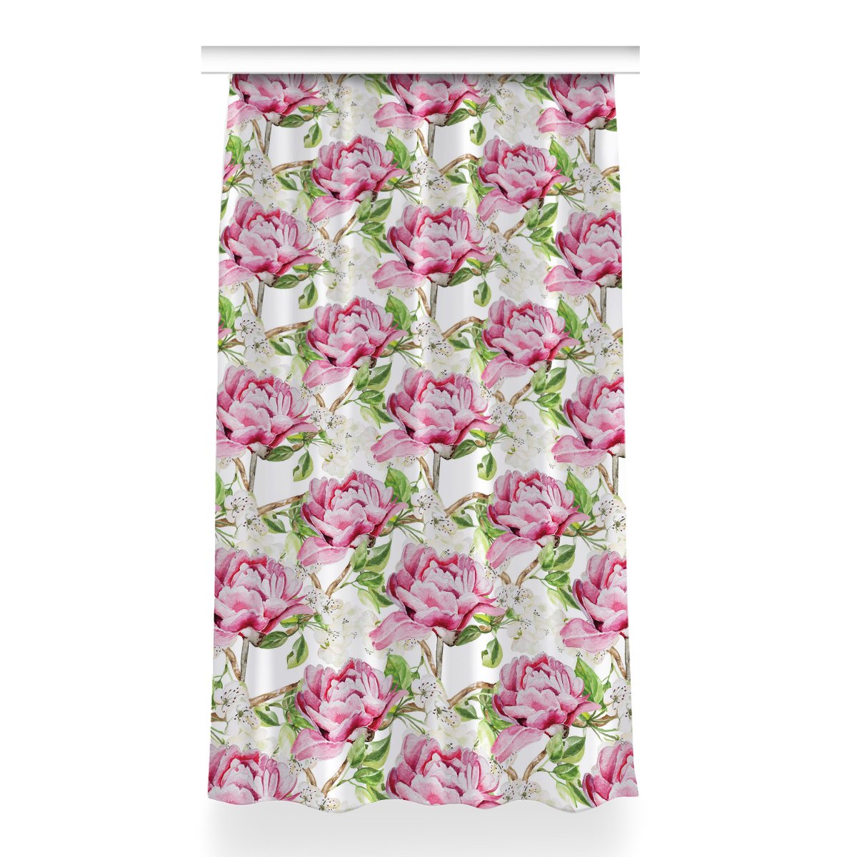 Gotowa zasłona z nadrukiem Różowe piwonie 150x260, Fabricsy