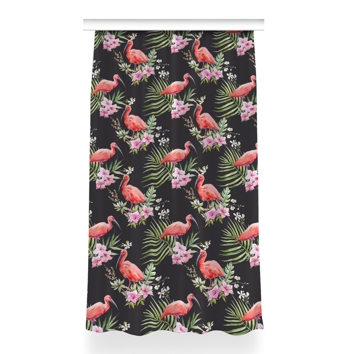 Gotowa zasłona z nadrukiem Czarny flaming 150x260, Fabricsy