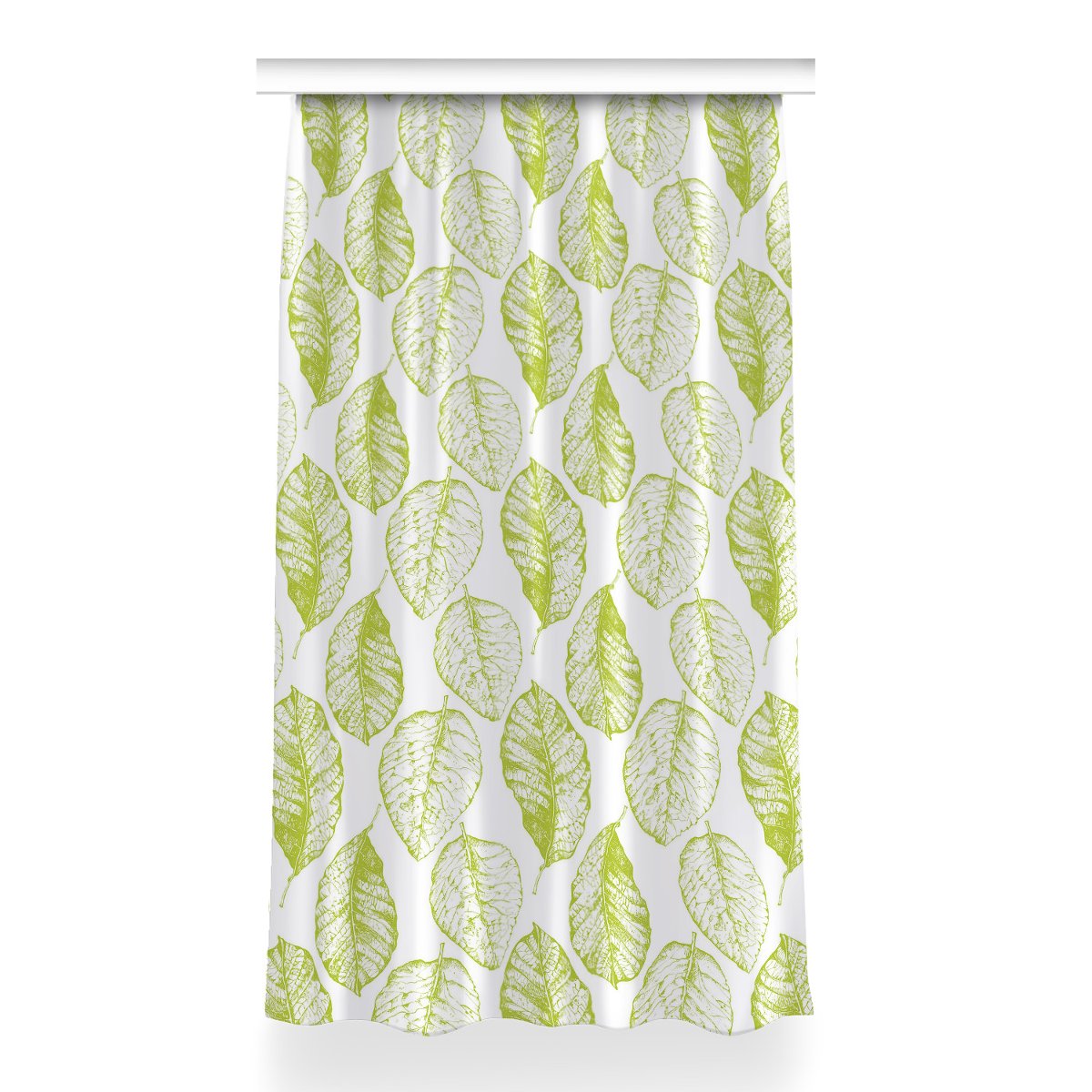 Gotowa zasłona z nadrukiem Zielone liście 150x260, Fabricsy