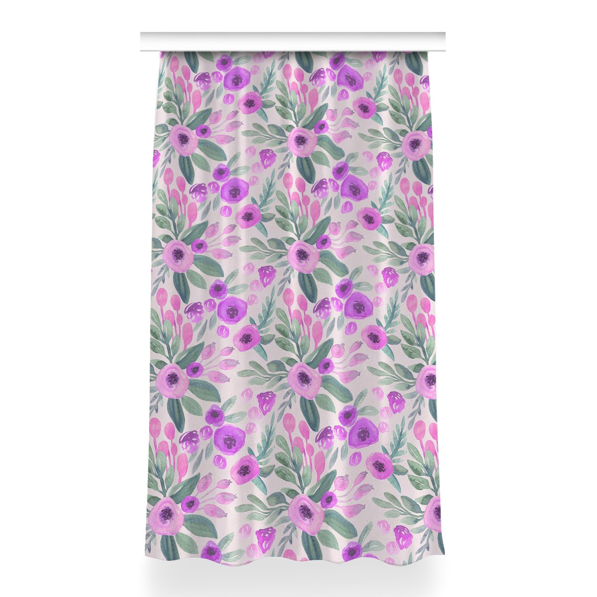 Kolorowa zasłona z nadrukiem Kwiatowy Wzór 150x260, Fabricsy