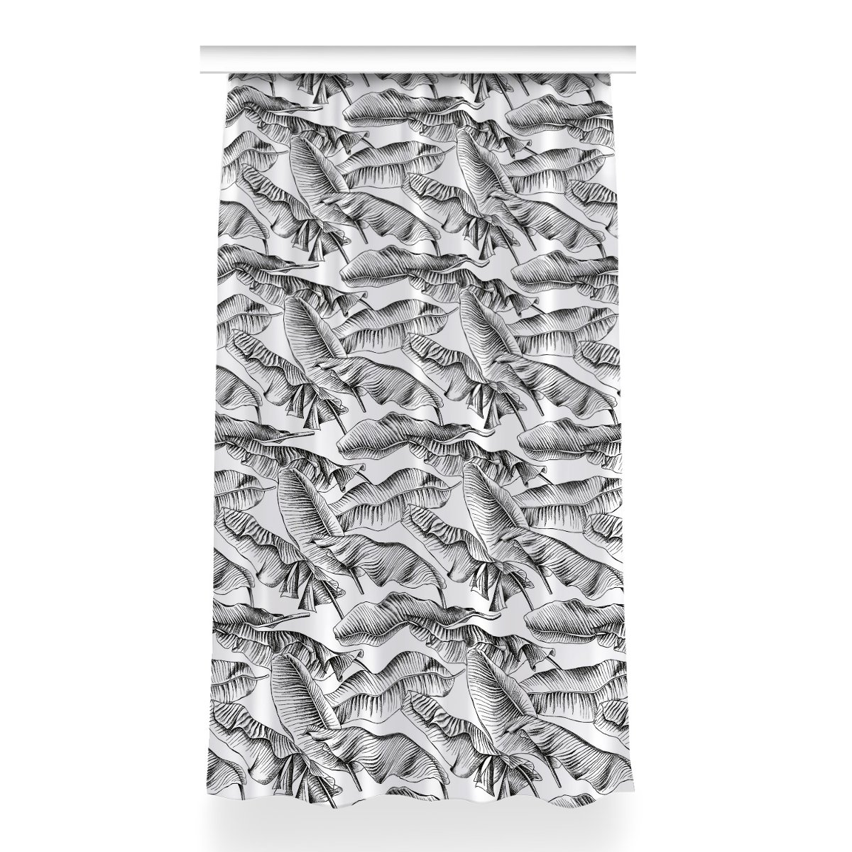 Gotowa zasłona Czarne liście do pokoju 150x260 cm, Fabricsy