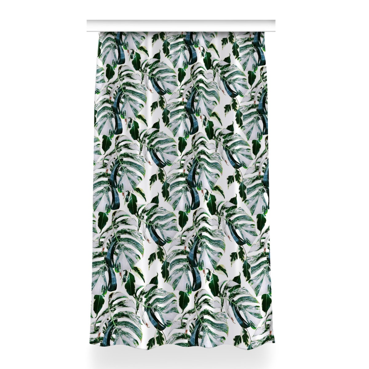 Gotowa zasłona na kółka Liście palmy wzór 150x260, Fabricsy