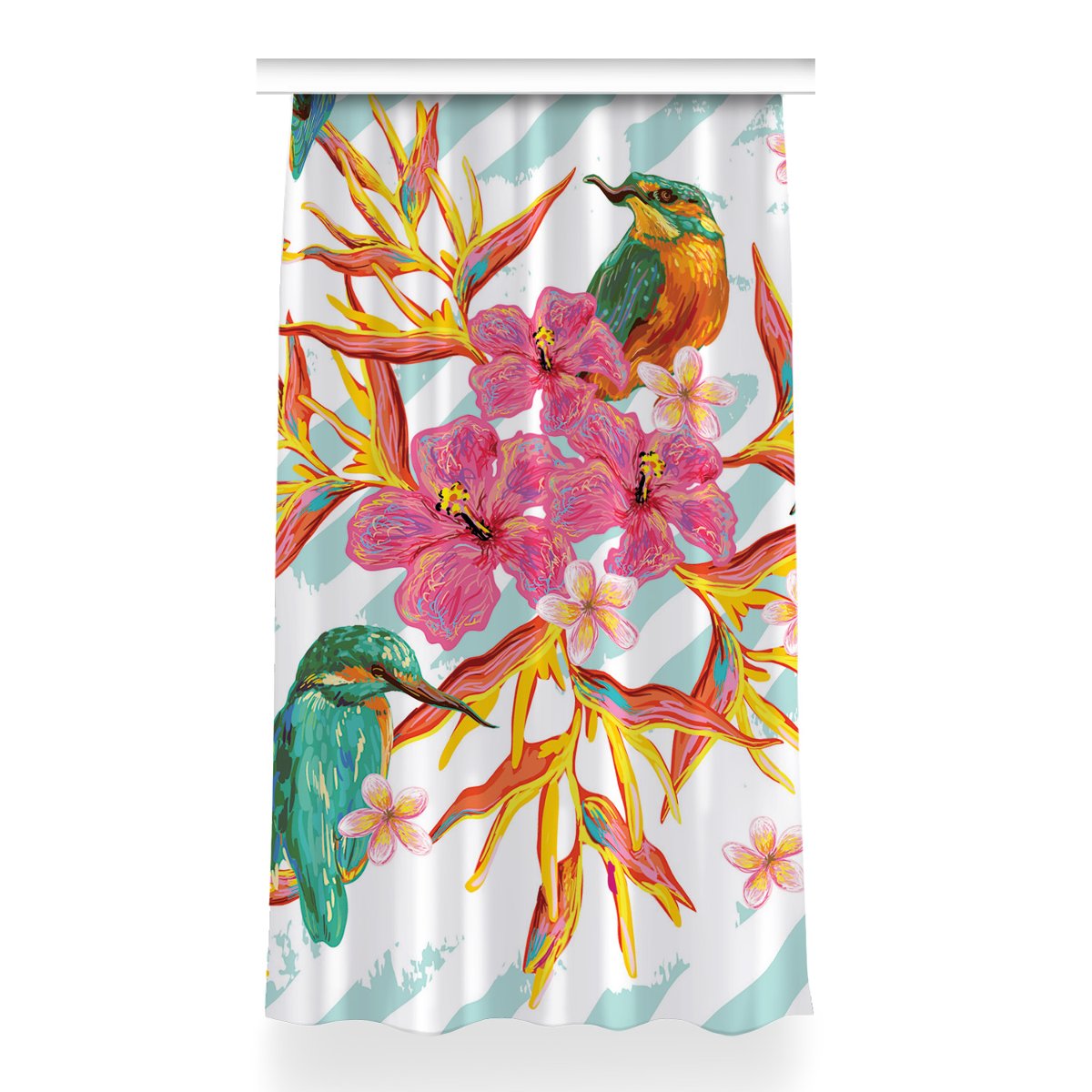 Gotowa zasłona z nadrukiem Letnie ptaki 150x260 cm, Fabricsy