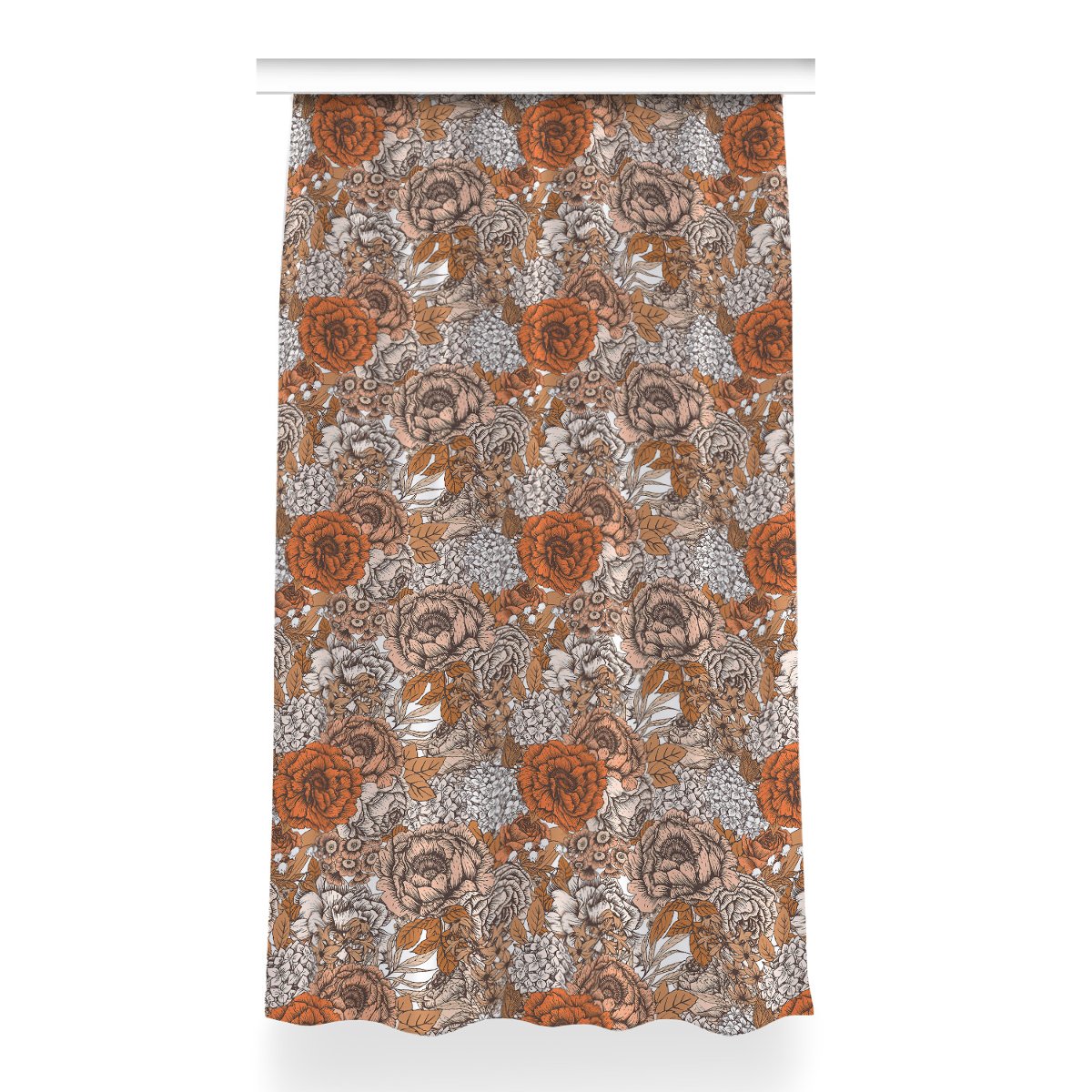 Klasyczna zasłona kolory Pomarańczowe róże 150x260, Fabricsy