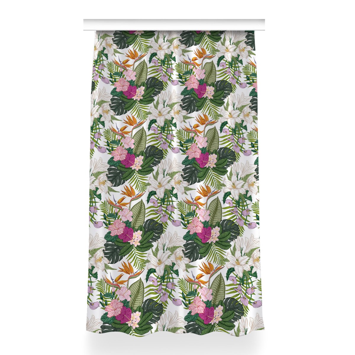 Klasyczna zasłona kolory Egzotyczne kwiaty 150x260, Fabricsy