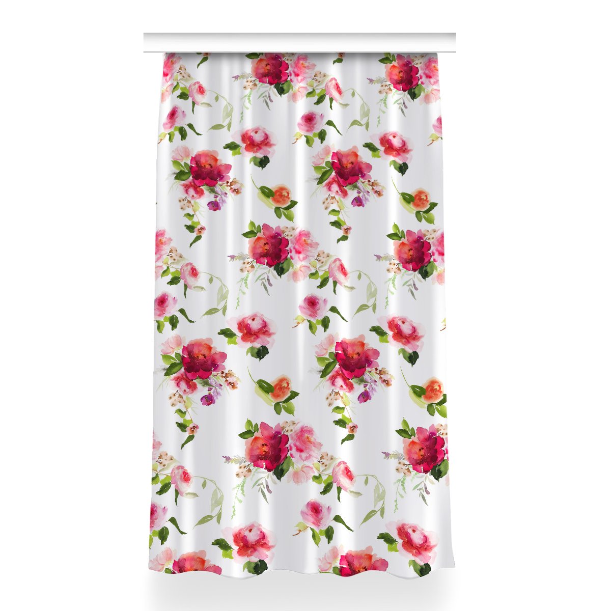 Zasłona z grafiką gotowa Wiosenne kwiaty 150x260, Fabricsy