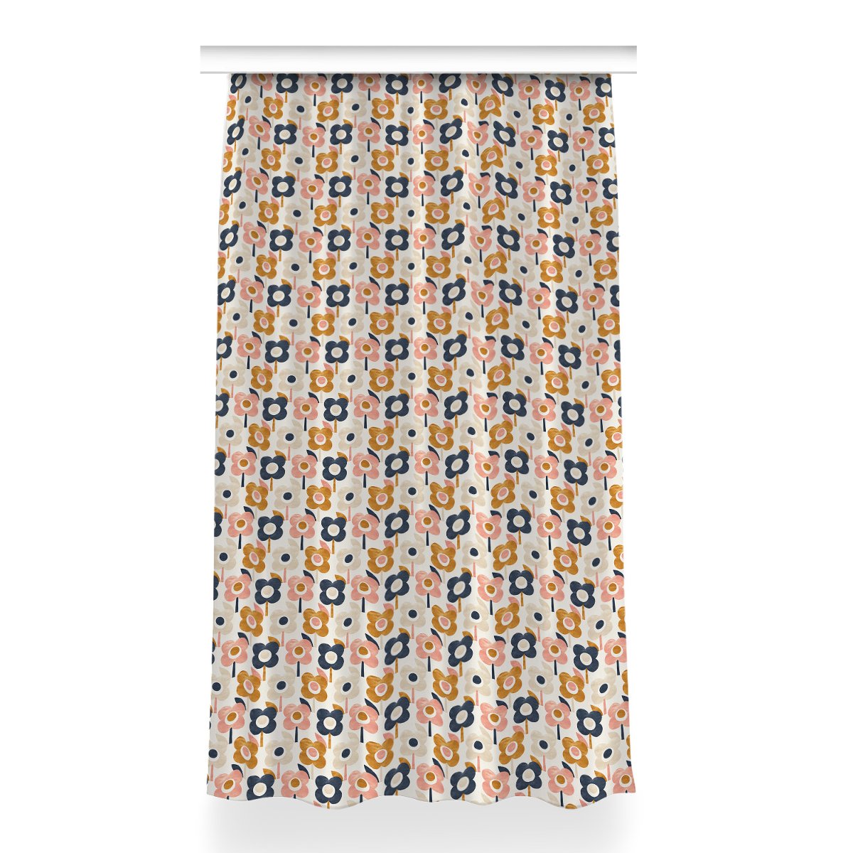 Gotowa zasłona z grafiką Kwiaty do pokoju 150x260, Fabricsy
