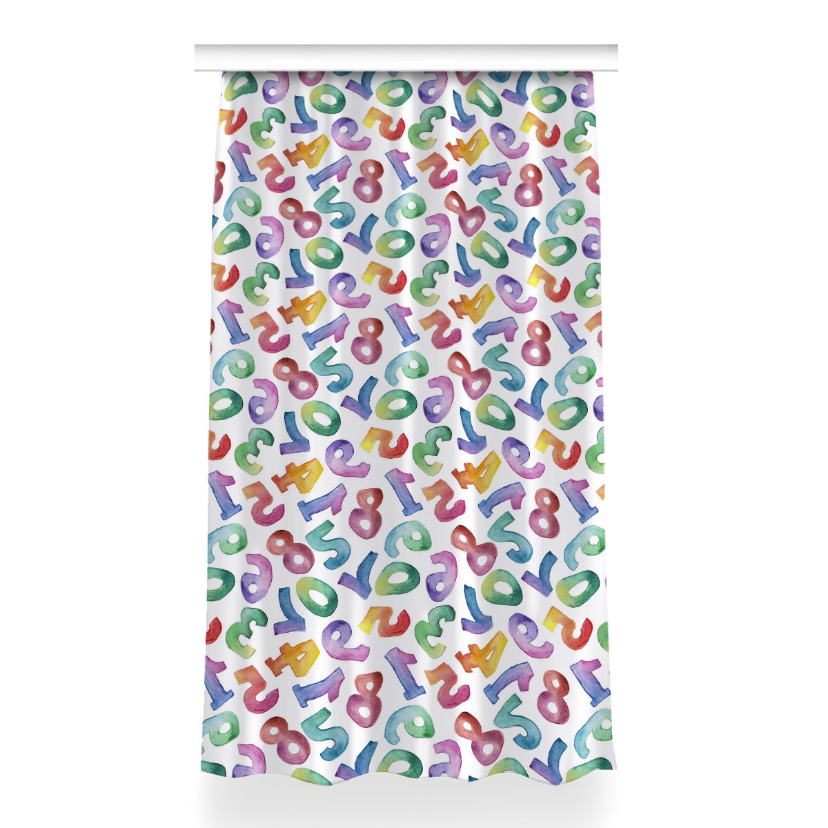 Gotowa zasłona na kółka Kolorowe literki 150x260, Fabricsy