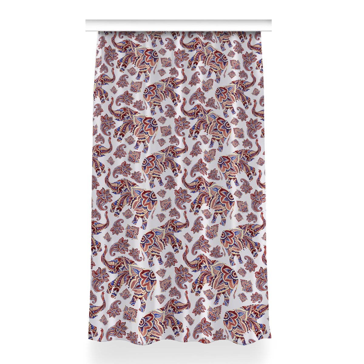 Gotowa zasłona na kółka Paisley Słoń dekor 150x260, Fabricsy