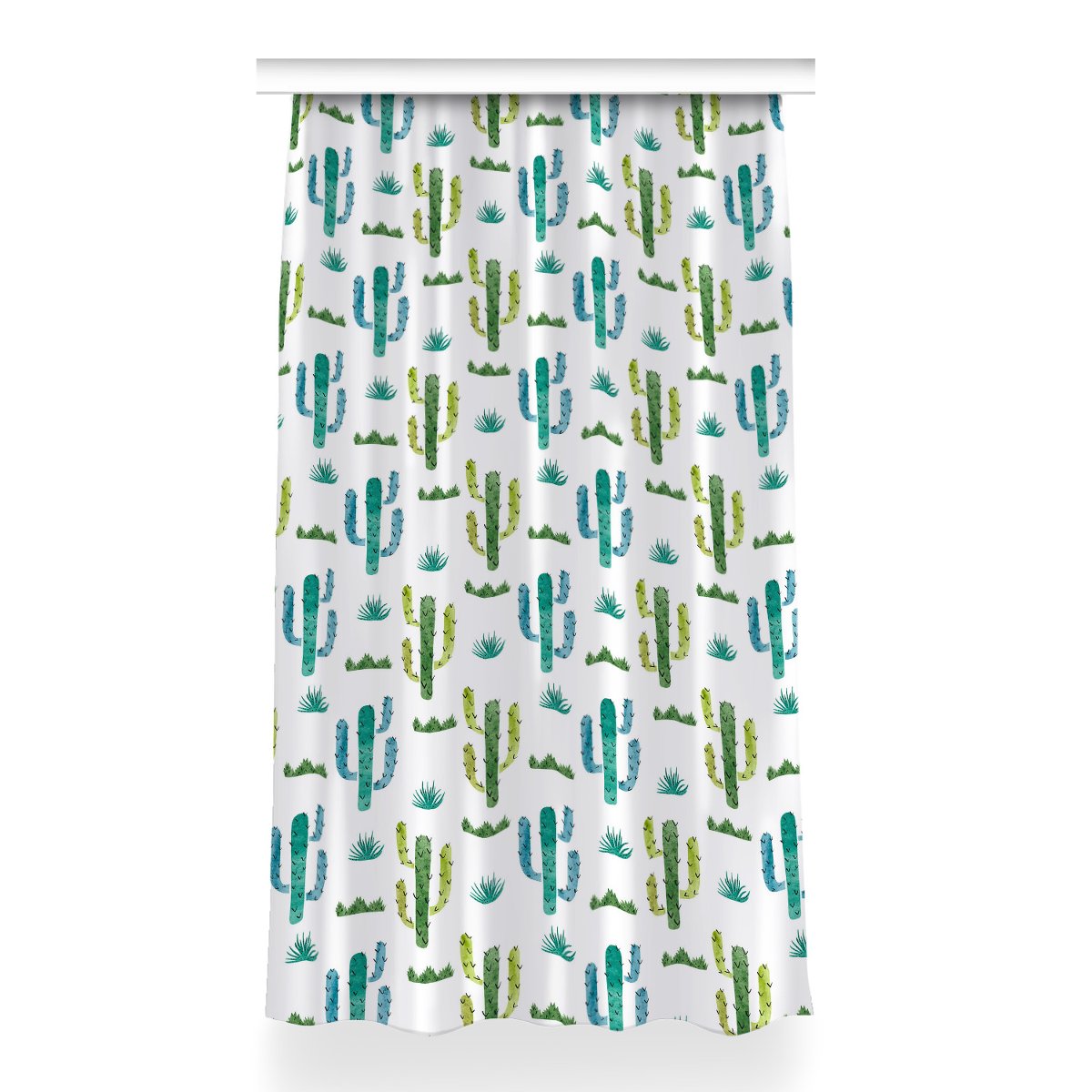 Klasyczna zasłona kolory Malowane Kaktusy 150x260, Fabricsy