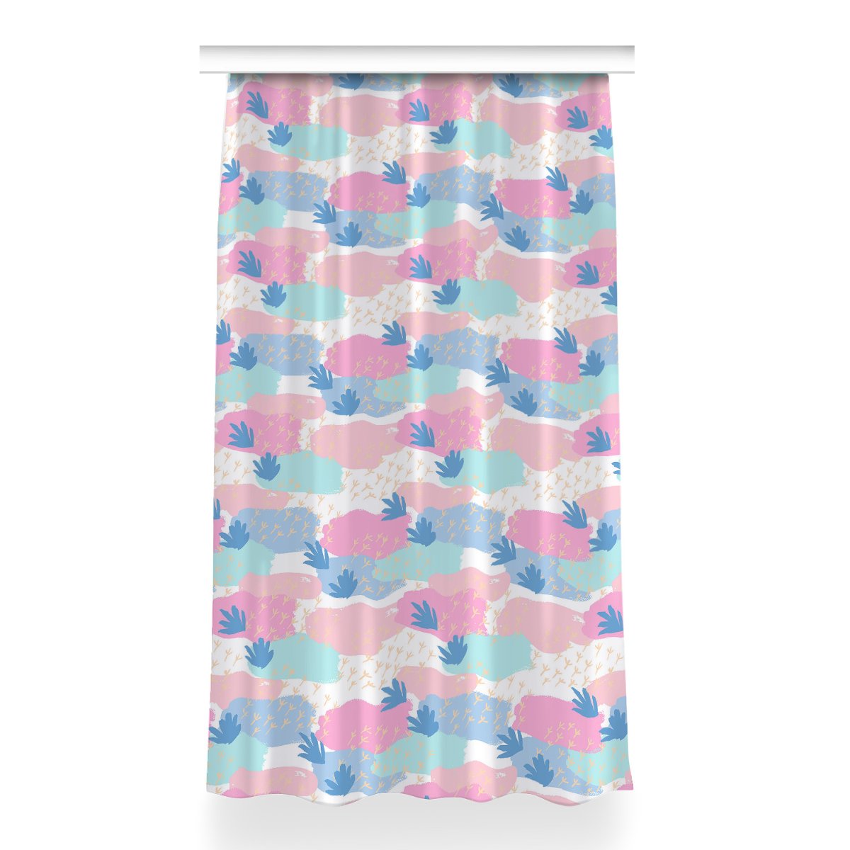 Gotowa zasłona na kółka Odciski łapek wzór 150x260, Fabricsy