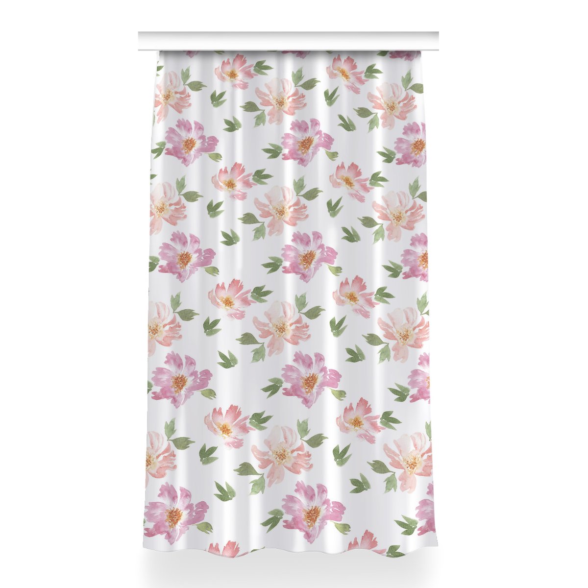 Klasyczna zasłona kolory Akwarela Kwiaty 150x260, Fabricsy