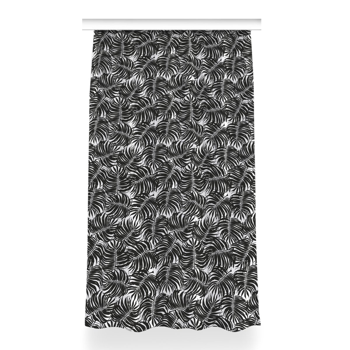 Klasyczna zasłona kolory Czarne liście 150x260 cm, Fabricsy