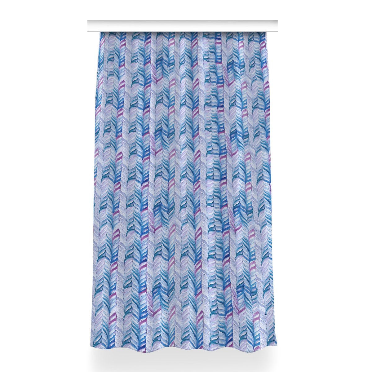 Zasłona z nadrukiem gotowa Wzór w jodełkę 150x260, Fabricsy