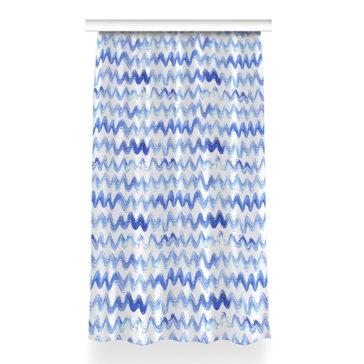 Gotowa zasłona na kółka Fale akwarele wzór 150x260, Fabricsy