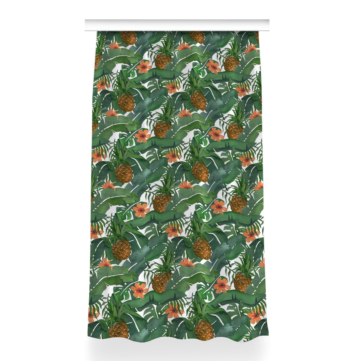 Gotowa zasłona na kółka Tropikalny ananas 150x260, Fabricsy