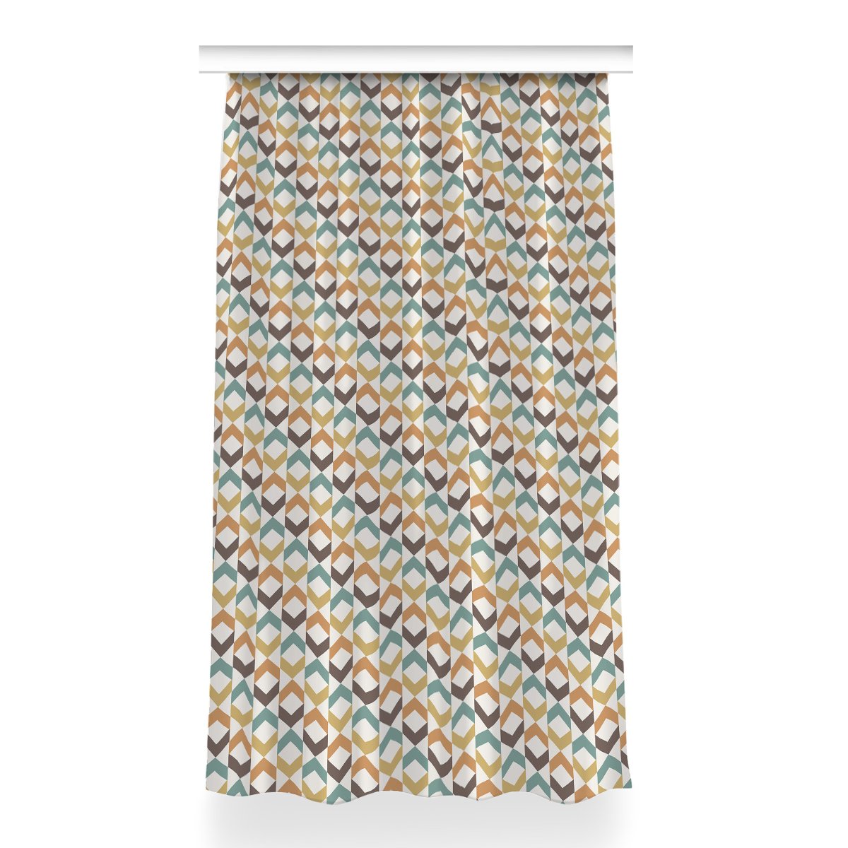 Gotowa zasłona na kółka Retro kształty 150x260 cm, Fabricsy