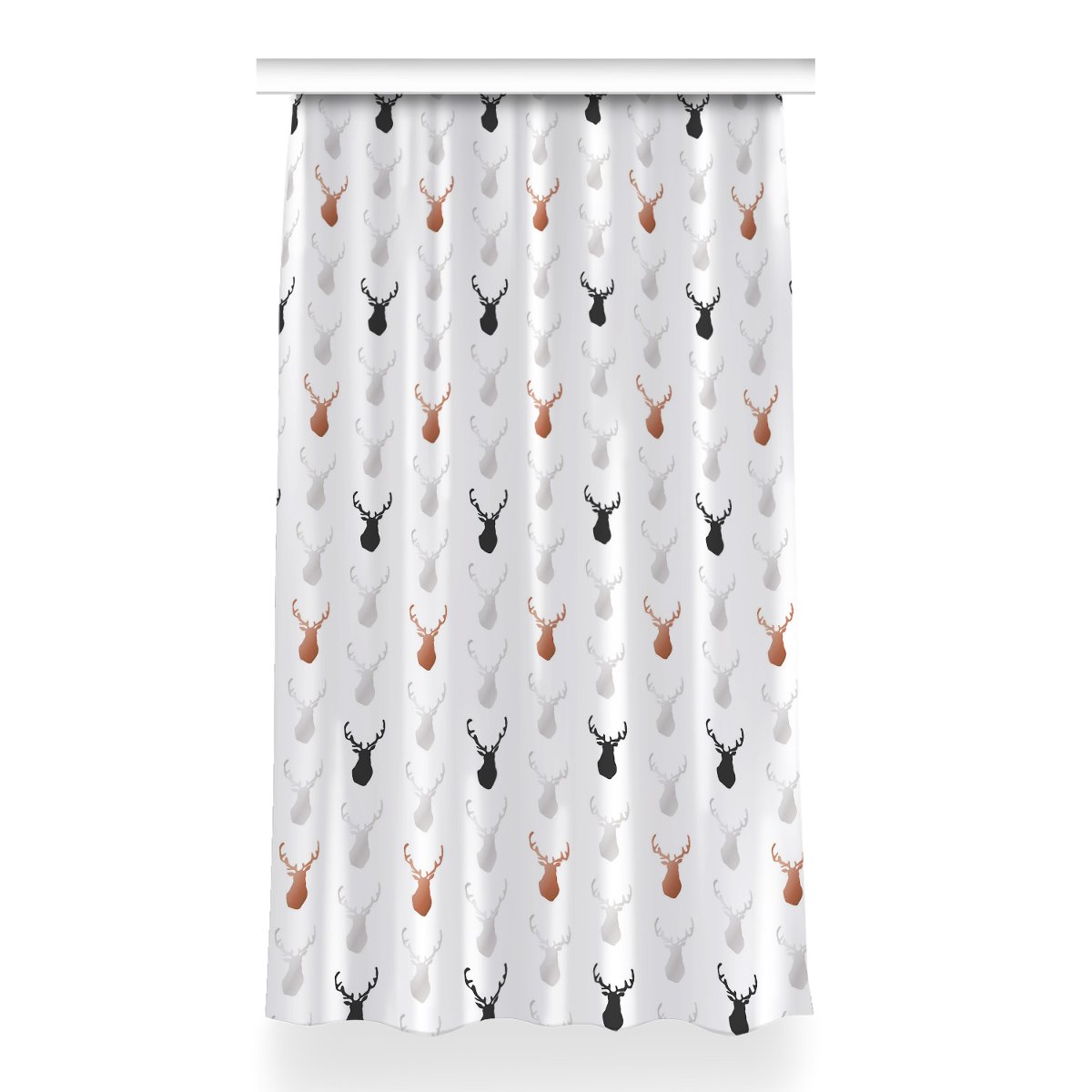 Zasłona z nadrukiem gotowa Głowa jelenia 150x260, Fabricsy