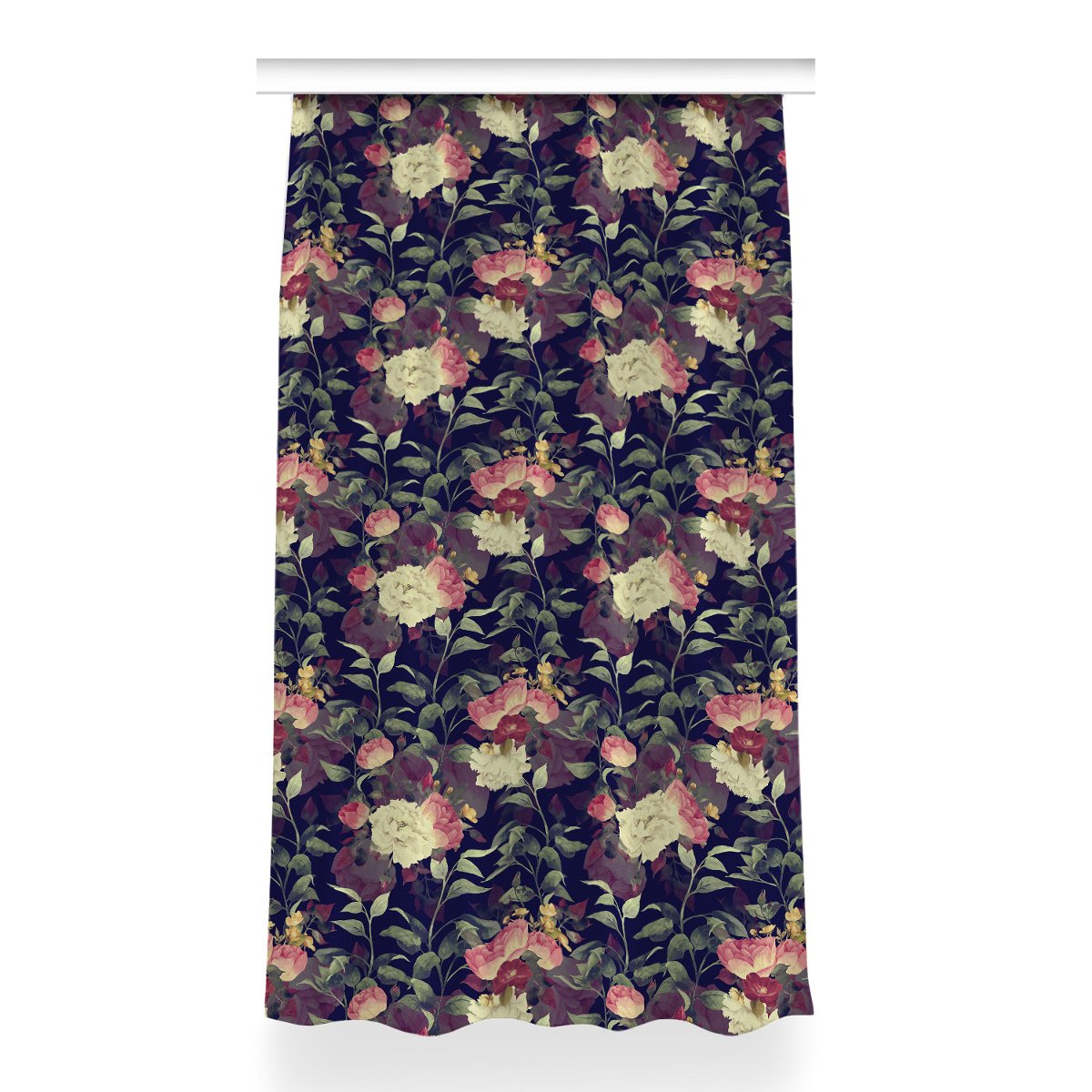 Gotowa zasłona na kółka Vintage kwiaty 150x260 cm, Fabricsy