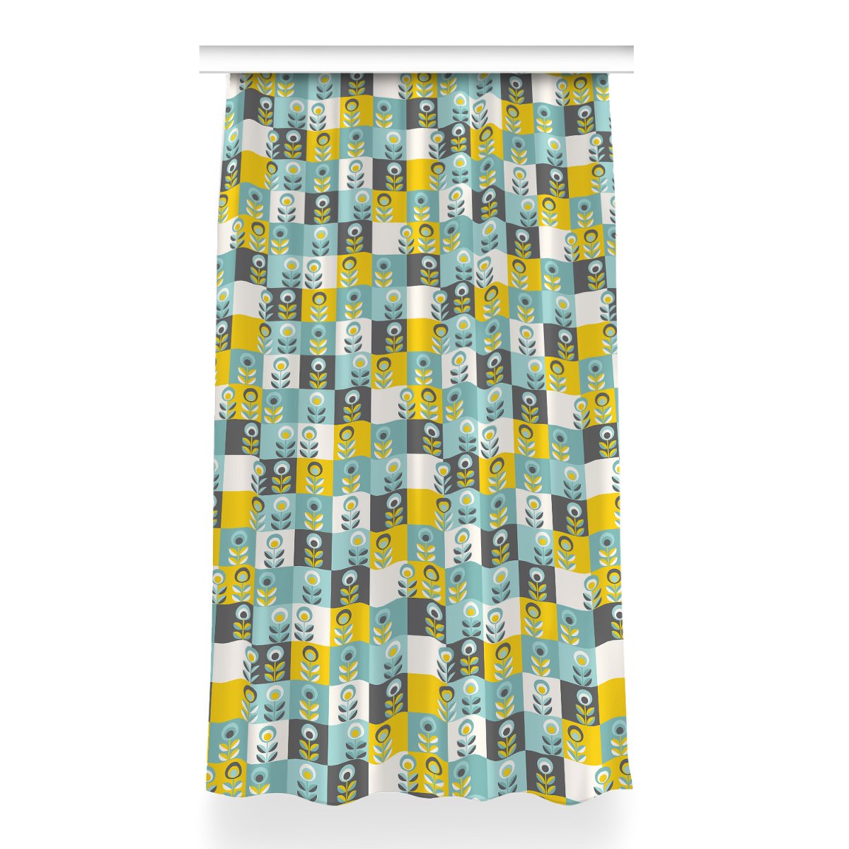 Gotowa zasłona z grafiką Skandynawski wzór 150x260, Fabricsy