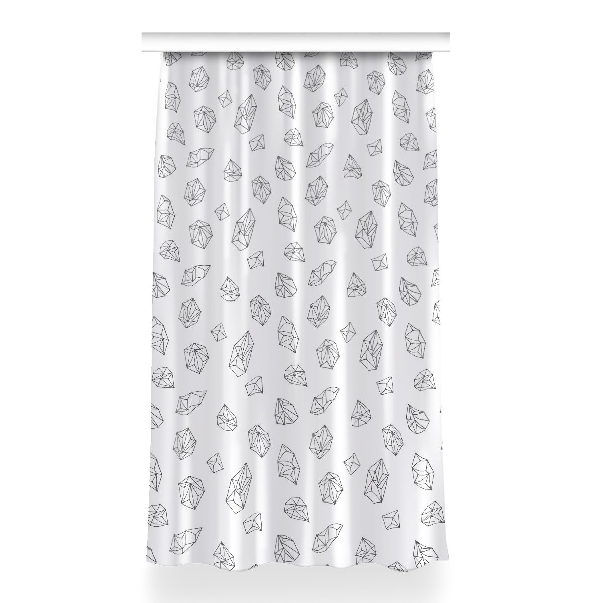 Gotowa zasłona na kółka Bryły przestrzenne 150x260, Fabricsy